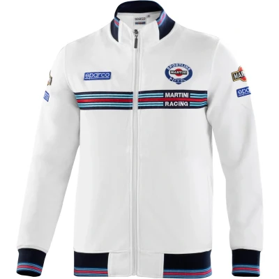 Afbeelding van Sparco Martini Racing Sweater met Rits XXL Wit Iconisch Sweatshirt Volledige