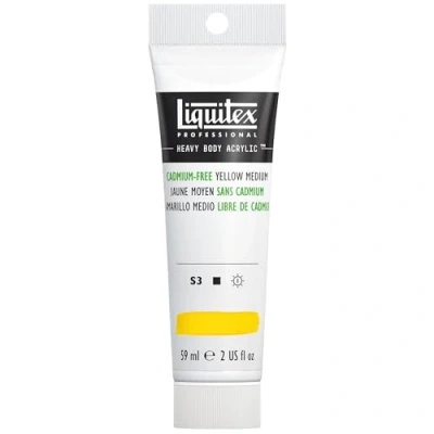Afbeelding van Liquitex 1045890 Professional Heavy Body acrylverf in kunstenaarskwaliteit met uitstekende lichtechtheid en boterachtige consistentie, 59ml Tube, Cadmium Free Yellow Medium