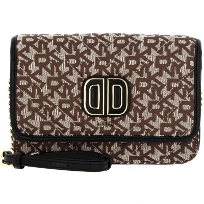 Afbeelding van DKNY Leren Schoudertas Dlephine JQD Crossbody Bag Chino / Blk Bruine