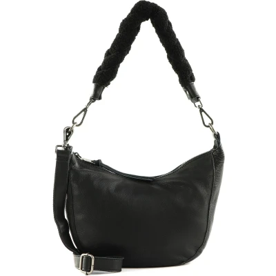 Afbeelding van FREDsBRUDER Leren Schoudertas Chinte Shoulderbag Black Zwart