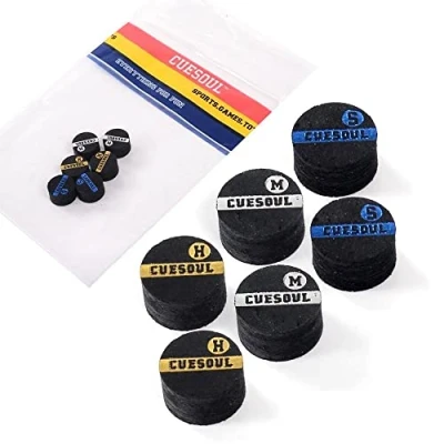 Afbeelding van CUESOUL 6 stuks varkenshuid laag snooker keu tips (multi)