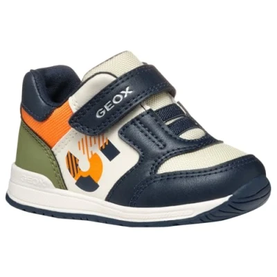Afbeelding van Geox Rishon Sneakers laag voor kinderen, Maat: 18, Navy light orange Kunststof/ textiel