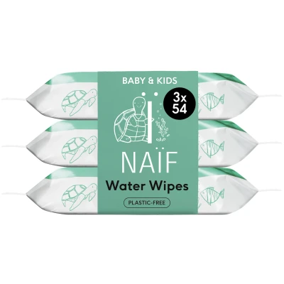 Afbeelding van Naïf Plastic Free Wipes voor baby &amp; kids 3 pack