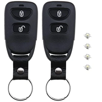 Afbeelding van the Lord of Tools 2 STKS Autosleutel Case Compatibel met Hyundai Elantra Santa Fe Matrix Trajet Vervanging Keyless Entry Smart Afstandsbediening Sleutelhanger Shell Behuizing Knop