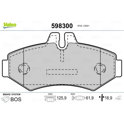 Afbeelding van Valeo Remblokset 598300