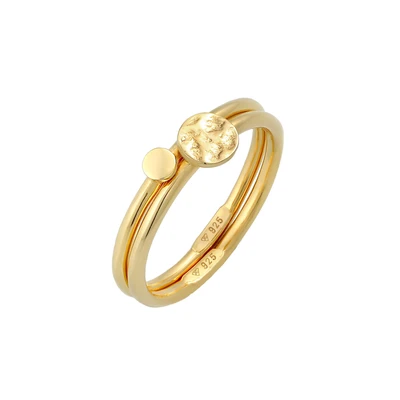 Afbeelding van Elli Basic Vintage LOOK Ring goldcoloured, Dames, Maat: 54, Gold coloured