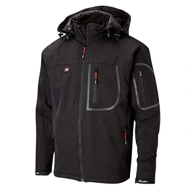 Afbeelding van Lee Cooper LCJKT407W Herenjas, waterdicht, winddicht, ademend, volledig gevoerd, softshell jas, zwart, maat S