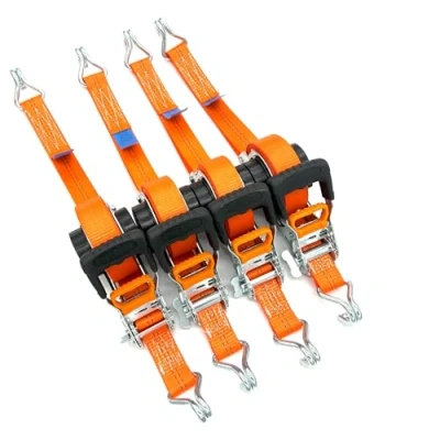 Afbeelding van 4 stuks automatische sjorbanden, spanbanden met punthaken 5,0 m x 35 mm, 1000/2000 daN
