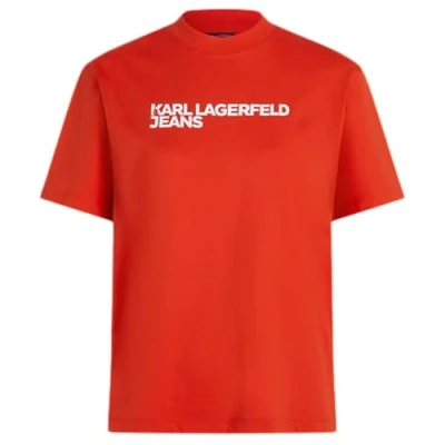 Afbeelding van Karl Lagerfeld Jeans Essential TEE Tshirt print, Dames, Maat: Large, Poinciana