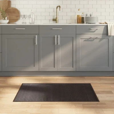 Afbeelding van Vloerkleed rechthoekig 60x100 cm bamboe donkerbruin