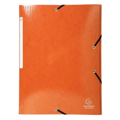 Afbeelding van Exacompta Ref 55836E Iderama Collection Elastische 3 voudige map Geschikt voor A4 documenten, 425gsm glanzend gecoat drukbord, FSC gecertificeerd Oranje (Pack van 25)