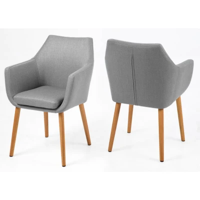 Afbeelding van Leen Bakker Eetkamerstoel Uppsala Licht Stoelen Grijs Hout