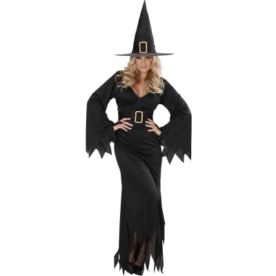 Afbeelding van Widmann Heks &amp; Spider Lady Voodoo Duistere Religie Kostuum Elegante Black Witch Vrouw Zwart Medium Halloween Verkleedkleding