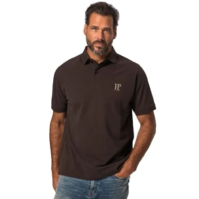 Afbeelding van JP1880 2ERPACK Seitenschlitze Regular FIT Poloshirt, Heren, Maat: 5XL, Deep black