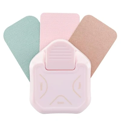 Afbeelding van Vaessen Creative, 3 in 1 hoekpons voor kaarten maken, scrapbooking, doe het zelf projecten, roze, 4 7 10 mm,