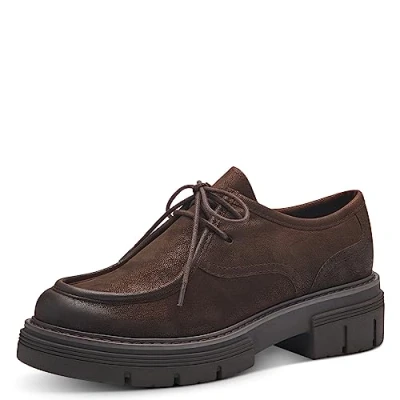 Afbeelding van MARCO TOZZI dames 2 23708 41 Lace Up, Cafe Nubuck, EU