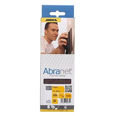 Afbeelding van Mirka Abranet netschuurstroken 70x198 mm klittenband / korrel P240 10 stuks voor het schuren van hout, plamuur, lak, kunststof AE150F1025