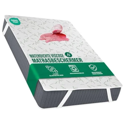 Afbeelding van Utopia Bedding Matrasbeschermer 90 x 190 Waterdicht, Bamboe Viscose, 4 Elastische Hoeken, Gecertificeerd Oeko Tex, Ademend Matrasbeschermhoes