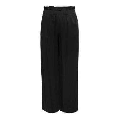 Afbeelding van ONLY cropped high waist wide leg broek ONLCALY zwart