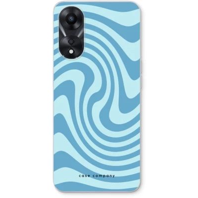 Afbeelding van Case Company® hoesje geschikt voor Oppo A78 5G Swirl Blauw Soft Cover Telefoonhoesje Bescherming aan alle Kanten en Schermrand