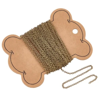 Afbeelding van PH PandaHall 1 tas/5 yard soda ketting messing kabel kettingen kruis grootte 3 x 2 mm voor het maken van sieraden antiek brons