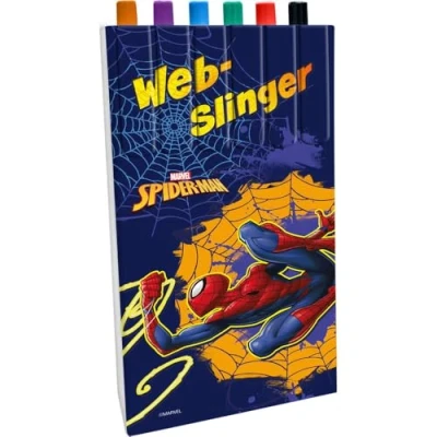 Afbeelding van Marvel Spider man Gekleurde Pennen set 6 Stuks Spiderman Hobby School