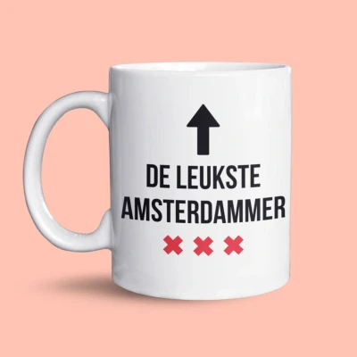Afbeelding van NietMokken.nl De Leukste Amsterdammer Mok Amsterdam met Andreaskruizen Grappige Cadeau voor Amsterdammers Originele Souvenir Keramische tas 325ml