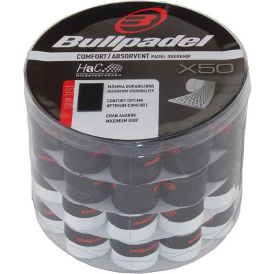 Afbeelding van Bullpadel Overgrip Box X50 zwart en wit 50 stuks