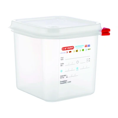 Afbeelding van Araven GN 1/6 voedselbak met deksel 2,6L (4 stuks)