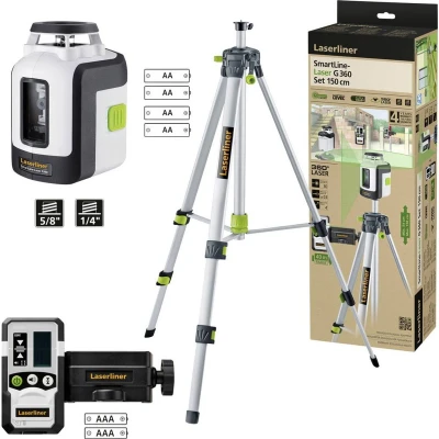 Afbeelding van Laserliner SmartLine Laser G360 Lijnlaser RX set 150 cm 081.118E