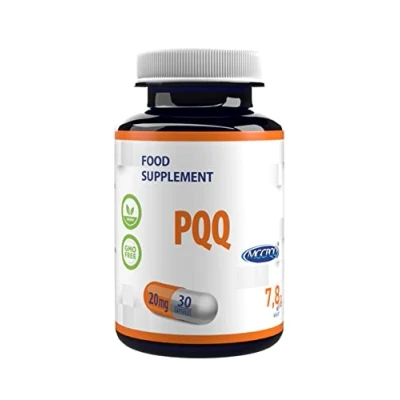 Afbeelding van PQQ (MGCPQQ®) 20mg 30 Vegan Capsules, In laboratorium getest, hoge dosis supplement, Gluten en GGO vrij