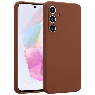 Afbeelding van Accezz Hoesje Geschikt voor Samsung Galaxy A35 Liquid Silicone Backcover New Tea Brown