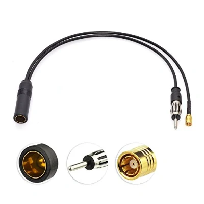 Afbeelding van Eightwood DAB splitter antennesplitterkabel SMB antennesplitter Din Female naar Male Cable Car Radio RG174 30 cm voor AM/FM + Pioneer Clarion Kenwood Alpine JVC