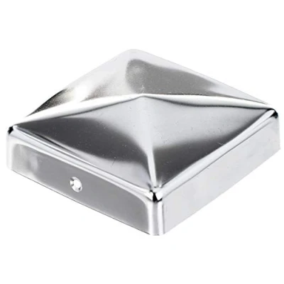 Afbeelding van Alberts 858476 Paalkap voor houten palen vlakke vorm rvs 90 x mm set van 10