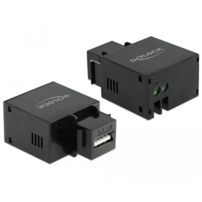 Afbeelding van Delock Keystone module met USB Type A laadcontactdoos 2,1 zwart De