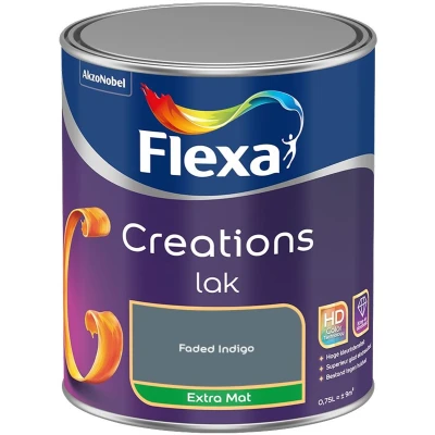Afbeelding van flexa creations lak extra mat faded indigo 0.75 ltr