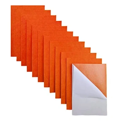 Afbeelding van Jtnohx Zelfklevend vilt, 11 stuks stijf plakkerig vilt voor knutselen, 20 x 30 cm vilten vellen met zelfklevende achterkant, ladevoering juwelendoos (oranje)