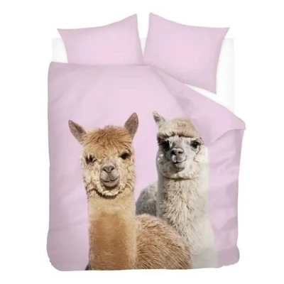 Afbeelding van Snoozing Alpacas Flanel Dekbedovertrek Lits jumeaux 260x200/220 cm Multi kleur