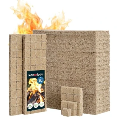 Afbeelding van KOTARBAU® aanmaakblokjes 1200 stuks kubus barbecue snelaansteker eco oven aansteker kolenaansteker houtwol wax