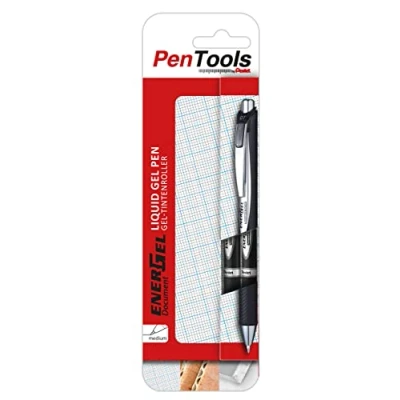 Afbeelding van PenTools by Pentel BLP77 PRO2AEU EnerGel Document Gel roller, voor het ondertekenen van documenten, 2 stuks, zwart, 1 blister