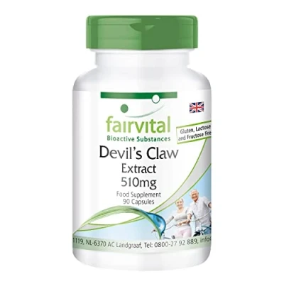 Afbeelding van Fairvital Duivelsklauw capsules 510mg HOOG GEDOSEERD VEGAN 90 capsules, Harpagophytum procumbens
