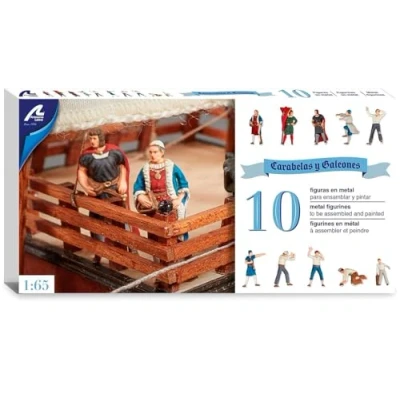 Afbeelding van Artesanía Latina Houten Scheepsmodel Set van 10 Metalen Figuren voor Galjoenenmodel en Karvelenmodel Model 22411F, Schaal 1:65 Modellen Om Te Bouwen