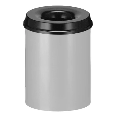 Afbeelding van Papierbak vlamdovend 15ltr aluminium/zwart