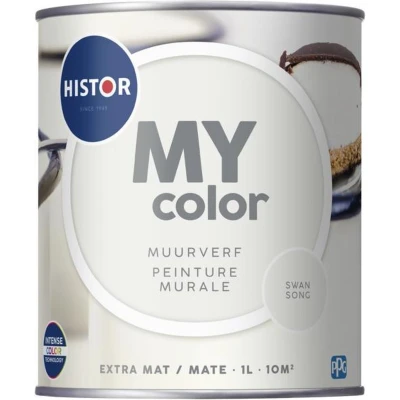 Afbeelding van histor my color muurverf extra mat swansong 1 ltr