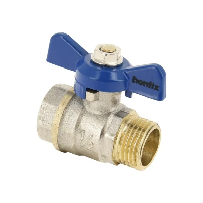 Afbeelding van Bonfix Kogelkraan Blauw vlindergreep bediening 3/4&quot;x3/4&quot;