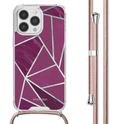 Afbeelding van Apple iPhone 13 Pro Max Hoesje Kunststof iMoshion Softcase/Koordhoesje/Backcover Bordeaux Graphic Telefoonhoesje