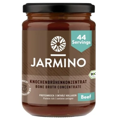Afbeelding van JARMINO Bone Broth Concentrate Organic Pasture Beef 44 porties bouillon met organisch collageen 440g