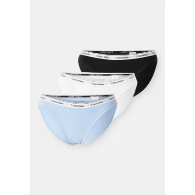 Afbeelding van Calvin Klein Underwear Modern LOGO 3 PACK Slip, Dames, Maat: XS, Black/white/frozen fjiord