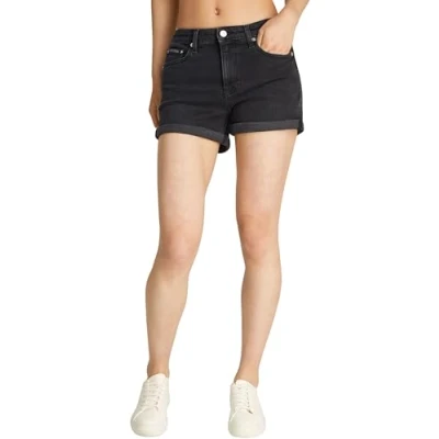 Afbeelding van CK JEANS Dames MID RISE SHORT J20J225161, Denim (Denim Zwart), 26W, 26W