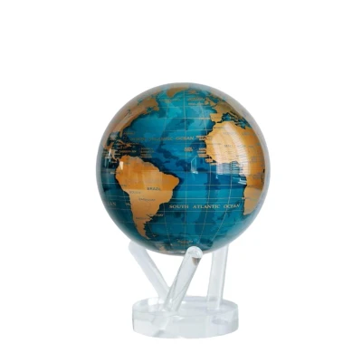 Afbeelding van Mova Wereldbol World Op Zonne Energie Blauw Goud GDB Ø15cm Nice thingZ